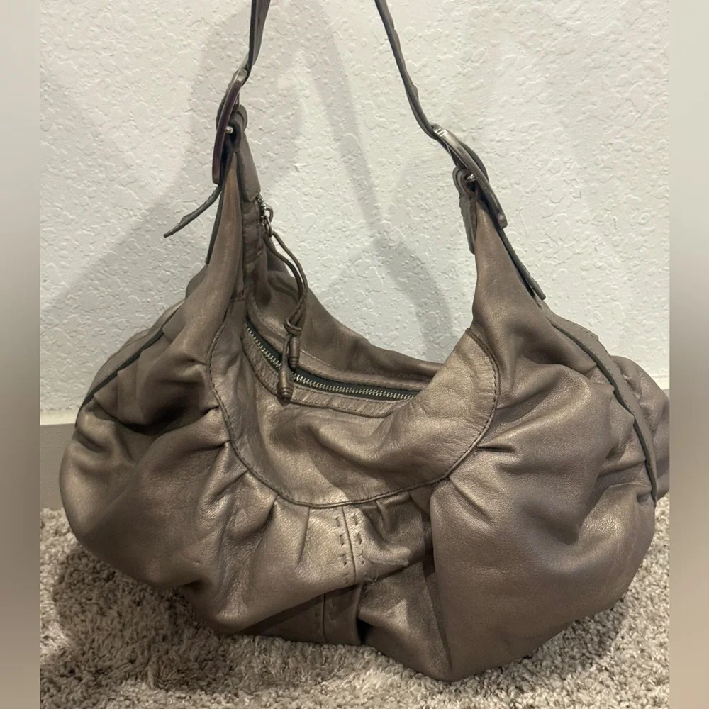 Cole‎ Haan Tan Hobo Bag with Slouchy Crescent Shape